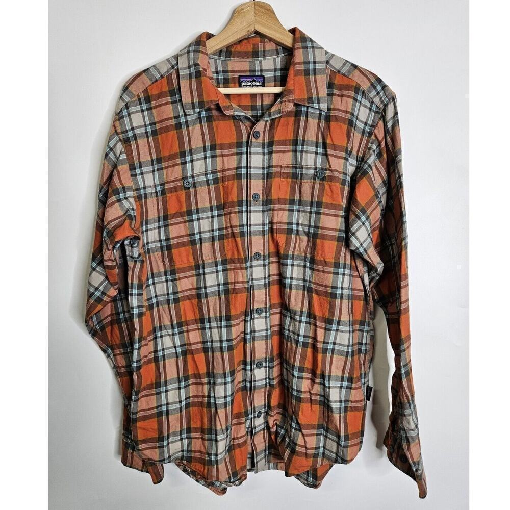 Patagonia Organic Cotton Button Up Plaid Shirt Long-Sleeved Men's Large